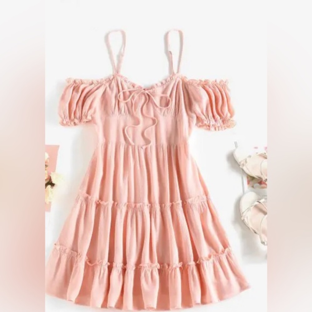 Zaful forever young women’s dress size 4 NWT pink‎ flowy summer vacation